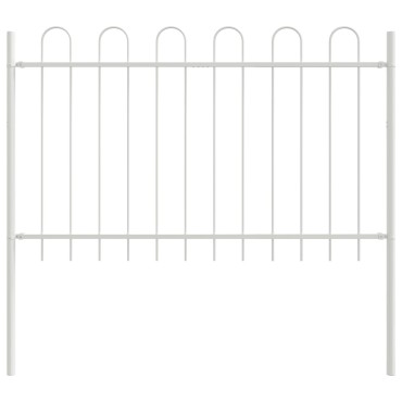 vidaXL Φράχτης Κήπου με Μπούκλες, Λευκό, 15,3x1,2 μ, Μεταλλικός 170x3.4x170cm