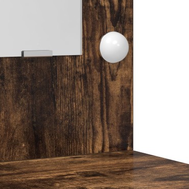 Σετ Καθρέφτη 2 Τμχ με LED από Καπνιστή Οξιά 50x41x135cm