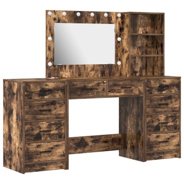 Σετ 3 τεμ. για το Dressing Table με LED από Καπνιστό Δρυ 40x41x135cm