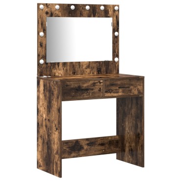 Σετ 3 τεμ. για το Dressing Table με LED από Καπνιστό Δρυ 40x41x135cm