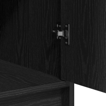 vidaXL Σετ 3 τεμ. Μακιγιάζ με LED σε Μαύρο Ξύλο 78.5x41x135cm
