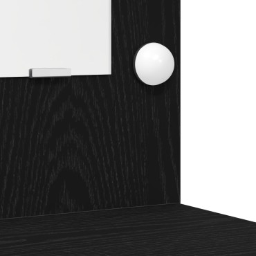 vidaXL Σετ Dressing Table 3 τεμ. με LED Μαύρο Επεξεργασμένο Ξύλο 50x41x135cm