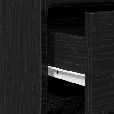 vidaXL Σετ Dressing Table 3 τεμ. με LED Μαύρο Επεξεργασμένο Ξύλο 50x41x135cm