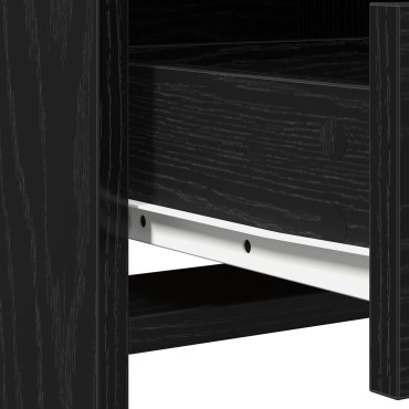 vidaXL Σετ Dressing Table 2 τεμ. με LED Μαύρο Επεξεργασμένο Ξύλο 78.5x41x135 cm