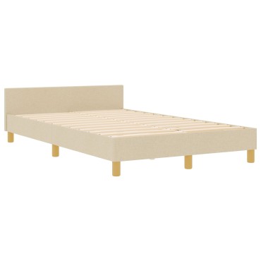 vidaXL Κρεβάτι Κρεμ 120x200 εκ Υφάσμα