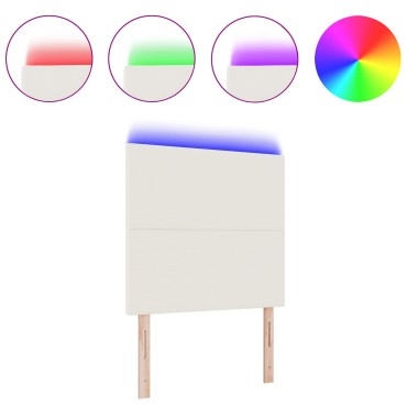 vidaXL LED Κεφαλάρι Κρέμα Κορντούρα 80x5x128cm