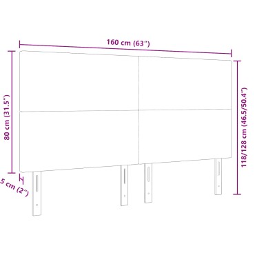 vidaXL LED Κεφαλάρι Κρεμ από Κορντούρα 160x5x128cm
