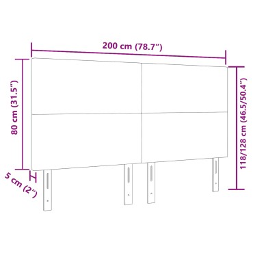 vidaXL LED Κεφαλάρι Κρέμα Κορντούρα 200x5x128cm
