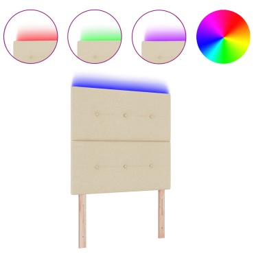 vidaXL LED Κεφαλάρι Κρέμ Υφάσμα