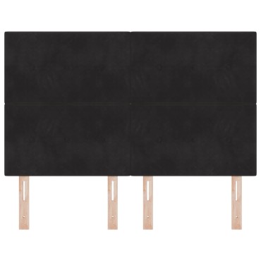 vidaXL LED Κεφαλάρι Μαύρο Βελούδο