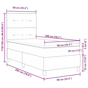vidaXL Κρεβάτι Σκηνής με Στρώμα Ταύρο 90x200 εκ. Ύφασμα