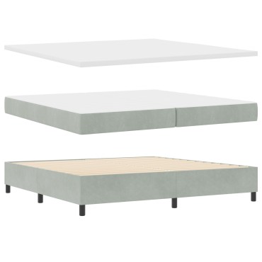 vidaXL Κρεβάτι με στρώμα Φωτεινό Γκρι 200x200 cm Βελούδο