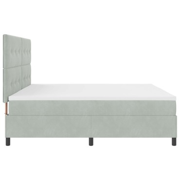 vidaXL Κρεβάτι με στρώμα Φωτεινό Γκρι 200x200 cm Βελούδο