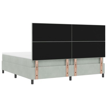 vidaXL Κρεβάτι με στρώμα Φωτεινό Γκρι 200x200 cm Βελούδο