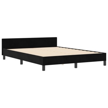 vidaXL Κρεβάτι Μαύρο 140x200 εκ. Βελούδινο