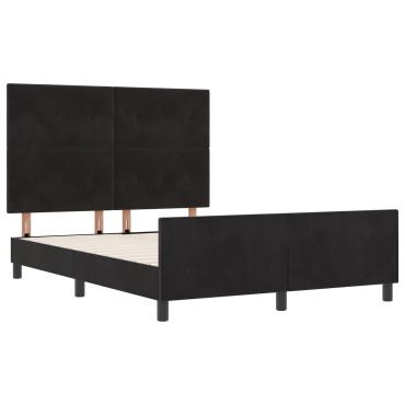 vidaXL Κρεβάτι Μαύρο 140x200 εκ. Βελούδινο