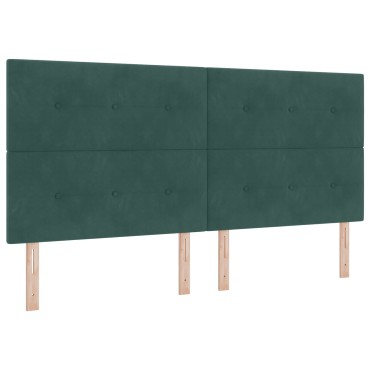 vidaXL Κρεβάτι Dark Green 200x200 εκ. Βελούδο