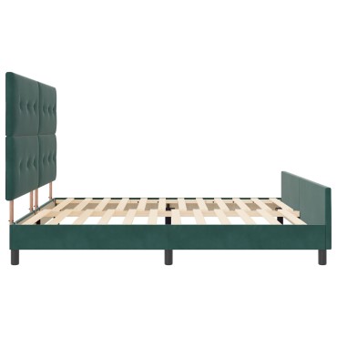 vidaXL Κρεβάτι Dark Green 200x200 εκ. Βελούδο