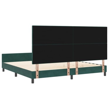 vidaXL Κρεβάτι Dark Green 200x200 εκ. Βελούδο