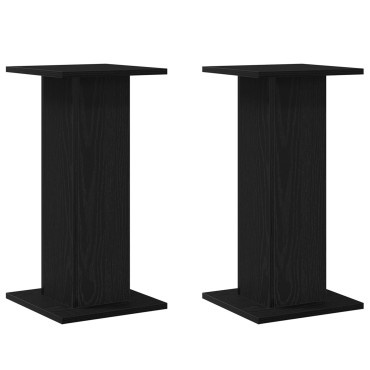 vidaXL Βάσεις Ηχείων 2 τεμ. Μαύρη Βελανιδιά 30x30x60cm Επεξεργασμένο Ξύλο