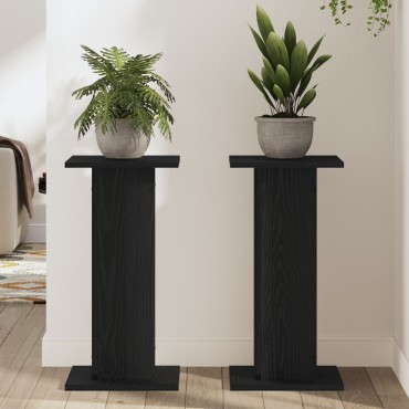 vidaXL Βάσεις Ηχείων 2 τεμ. Μαύρη Βελανιδιά 30x30x60cm Επεξεργασμένο Ξύλο