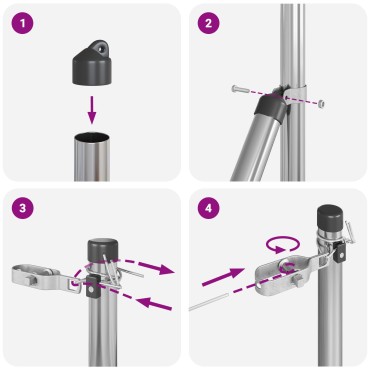 vidaXL Πόδια Φράχτη 52 τεμ Ø32 mm 170 cm Γαλβανισμένο Χάλυβα