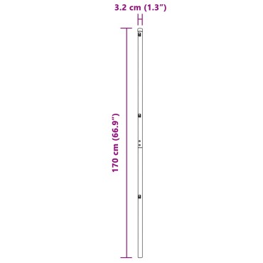 vidaXL Πόδια Φράχτη 52 τεμ Ø32 mm 170 cm Γαλβανισμένο Χάλυβα