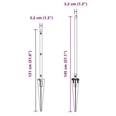 vidaXL Πόρτες με Άγκιστρο 26 τεμ Ø32 mm 100 cm Γαλβανισμένο Χάλυβα