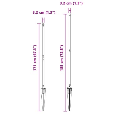 vidaXL Στήλες Φράχτη με Άκρη 52 τεμ 32 mm Γαλβανισμένος Χάλυβας