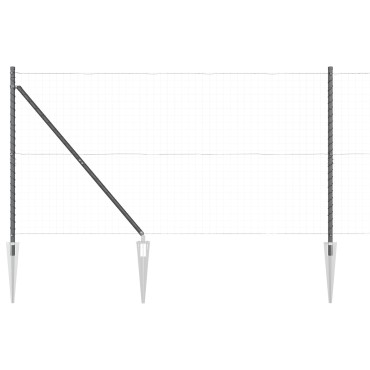 vidaXL Στυλοί Φράχτη με Σφήνα 52 τεμάχια Ø32 mm 160 cm Γαλβανισμένο Ατσάλι