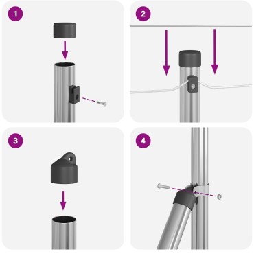 vidaXL Στύλοι Φράχτη με Αγκύρωμα 26 τεμ Ø32 mm 100 cm Γαλβανισμένος Χάλυβας