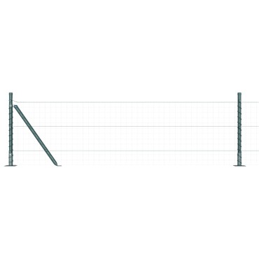 vidaXL Πόλοι Φράχτη Σετ 52 Πράσινοι Ατσάλι 3.2x3.2x50 εκ