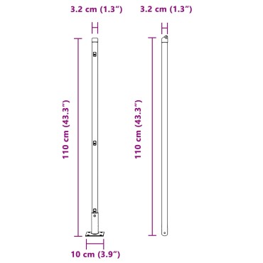 vidaXL Πόλοι Φράχτη Σετ 26 Πράσινο Σκυρόδεμα 3.2 x 3.2 x 110 εκ
