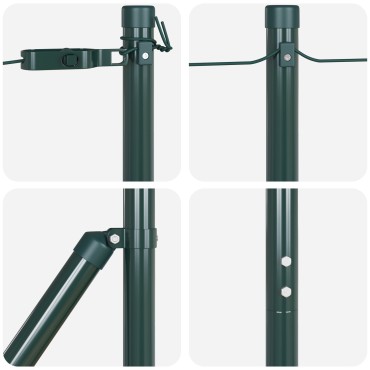vidaXL Στυλίδια Φράχτη με Βάσεις 52 τεμ 32mm Γαλβανισμένο Ατσάλι 3.2x3.2x68.5 cm