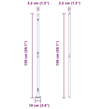 vidaXL Σωλήνες Φράχτη Σετ 52 Γκρι Σκυρόδεμα 3.2 x 3.2 x 78.5 εκ.