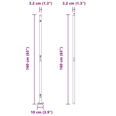 vidaXL Πόδια Φράχτη Σετ 52 Γκρι Σκυρόδεμα 3.2 x 3.2 x 83.5 εκ