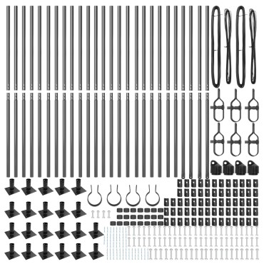 vidaXL Πόλοι Φράκτης Σετ 52 Γκρι Σκυρόδεμα 3,2 x 3,2 x 88,5 εκ