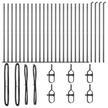 vidaXL Πόλοι Φράκτης Σετ 52 Γκρι Σκυρόδεμα 3,2 x 3,2 x 88,5 εκ