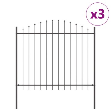 vidaXL Φράκτης Κήπου με Τόξο Γκρι 5,1x1,25 μ Χάλυβας
