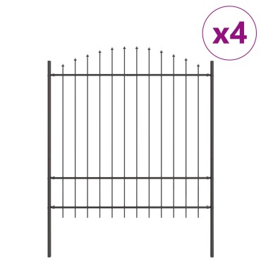 vidaXL Κοινοτικός Φράχτης με Τόξο Γκρί 6,8x1,75 μ Χάλυβας