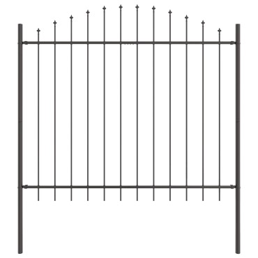 vidaXL Κήπος Φράχτης Σχέδιο Hoop Γκρι 10,2x1,25 μ Χάλυβας