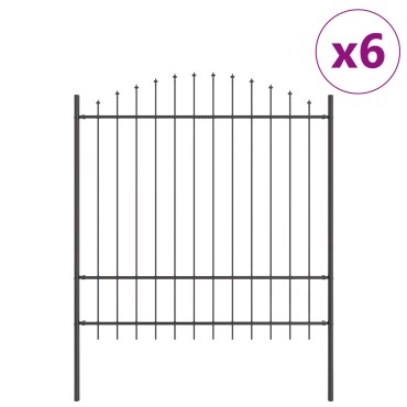vidaXL Φράκτη Κήπου με Στυλ Καμπύλης Γκρι 10,2x1,75 μ Χάλυβας