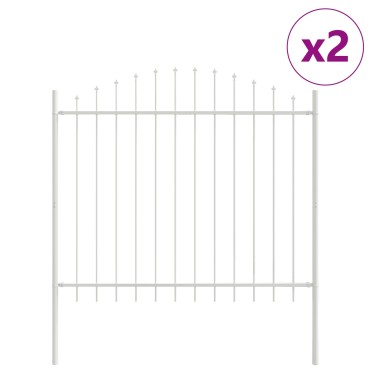 vidaXL Φράχτης Κήπου με Καμπύλη Κορυφή Λευκό 3,4x1,25 μ Χάλυβας