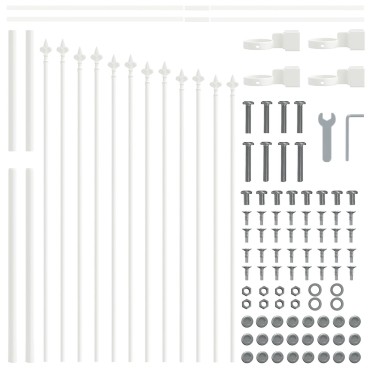 Fence Κήπου vidaXL με Θόλο Λευκό 5,1x1 μ Χάλυβας