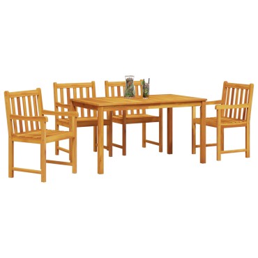 vidaXL Σετ Κήπου 5 τεμ. από Μασίφ Ξύλο Ακακίας 140x80x74cm