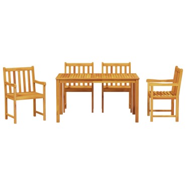 vidaXL Σετ Κήπου 5 τεμ. από Μασίφ Ξύλο Ακακίας 140x80x74cm