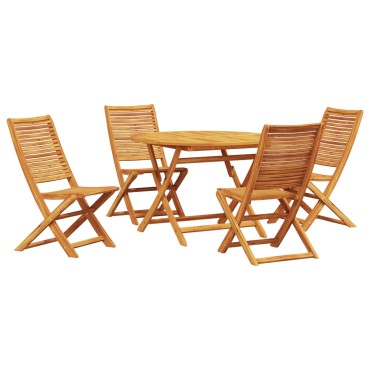 σετ τραπεζαρίας κήπου 5 τεμ. από ακασία 110x110x75cm