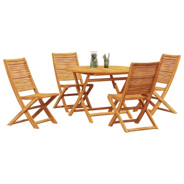 σετ τραπεζαρίας κήπου 5 τεμ. από ακασία 110x110x75cm