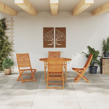 σετ τραπεζαρίας κήπου 5 τεμ. από ακασία 110x110x75cm
