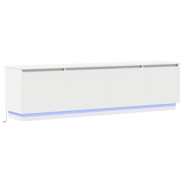 vidaXL Κονσόλα τηλεόρασης με LED Λευκή 180x38x49cm Επεξεργασμένο ξύλο